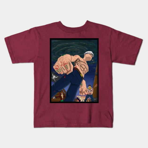 Popeye the Sailor Man Kids T-Shirt by Deadpoolinc